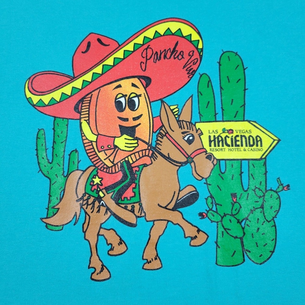 Vintage Hacienda Shirt Mens Medium Pancho Viva Las Vegas Casino Promo‎ 80s Tee